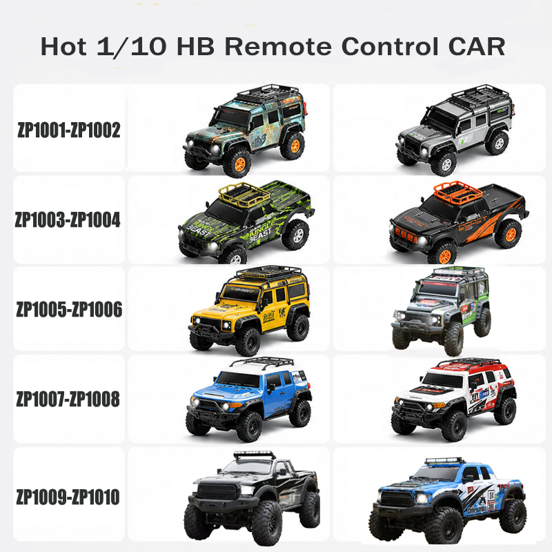 Hot Wheels Car Monster Trucks - Sıcak 1/10 HB ZP1001-ZP1010 Uzaktan Kumandalı